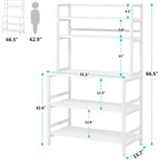 Étagère de boulanger à 5 niveaux avec rangement, support de cuisine pour micro-ondes, chariot