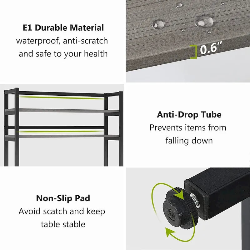 Étagère de boulanger à 5 niveaux avec rangement, support de cuisine pour micro-ondes, chariot