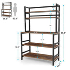 Étagère de boulanger à 5 niveaux avec rangement, support de cuisine pour micro-ondes, chariot