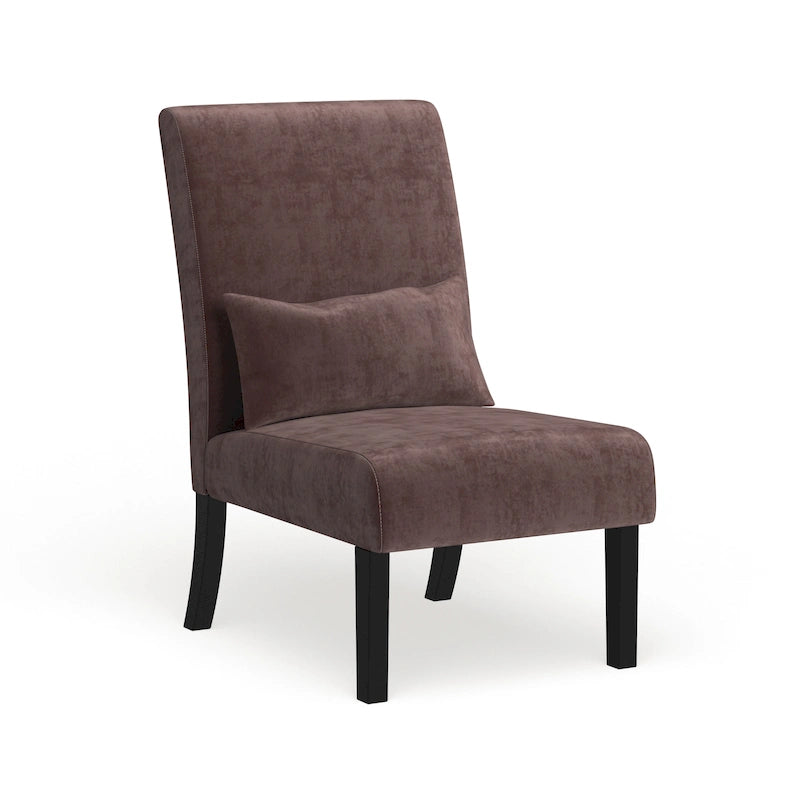 Fauteuil d'appoint sans accoudoirs en chenille Porch &amp; Den Vista avec coussin lombaire