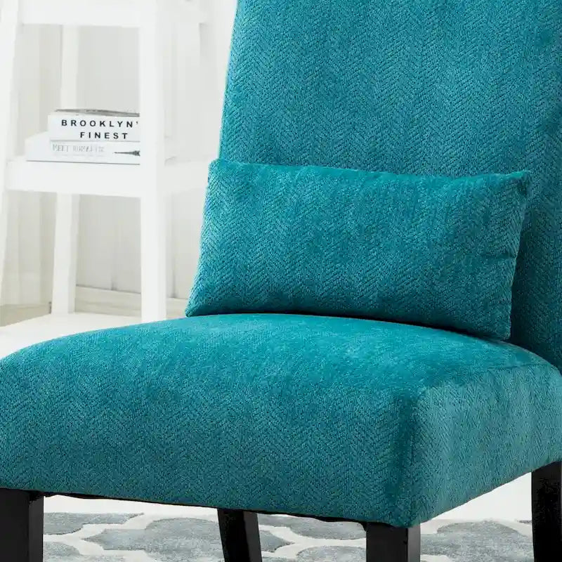 Fauteuil d'appoint sans accoudoirs en chenille Porch &amp; Den Vista avec coussin lombaire