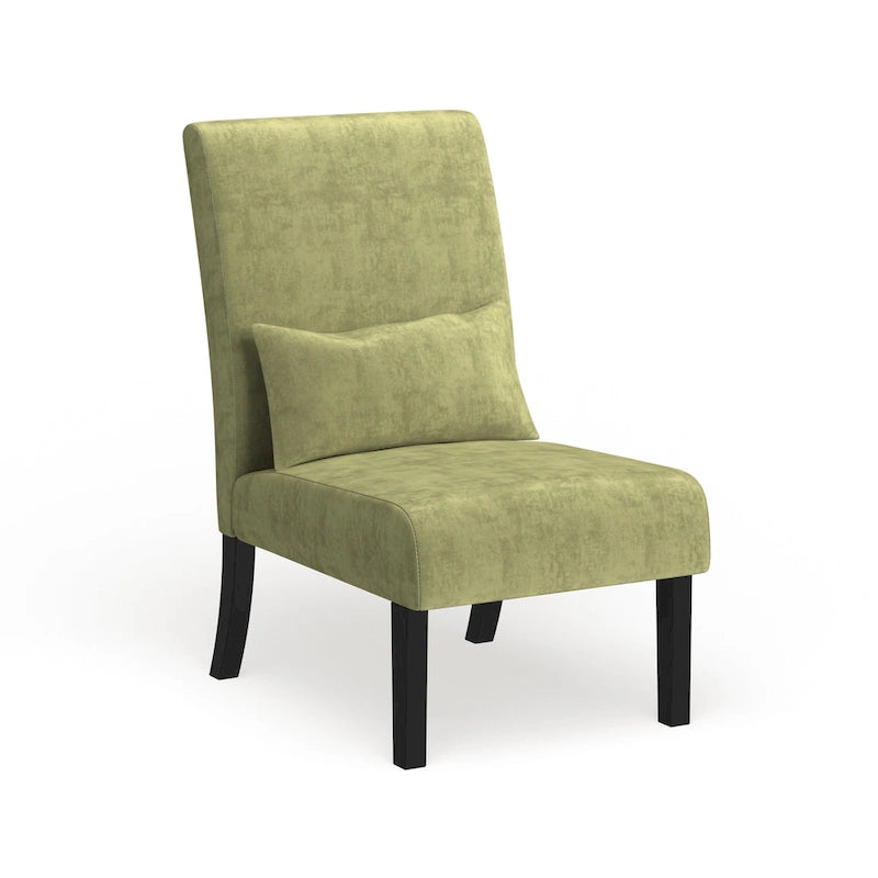 Fauteuil d'appoint sans accoudoirs en chenille Porch &amp; Den Vista avec coussin lombaire