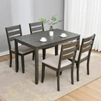 Ensemble de 4 chaises de salle à manger en bois à dossier à lattes