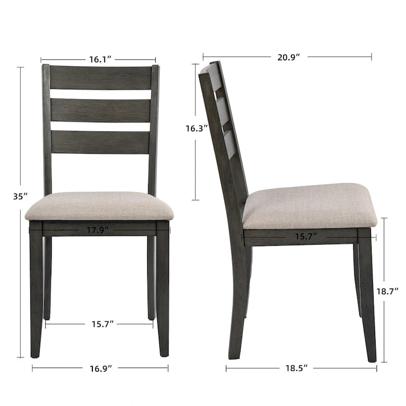 Ensemble de 4 chaises de salle à manger en bois à dossier à lattes