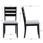 Ensemble de 4 chaises de salle à manger en bois à dossier à lattes