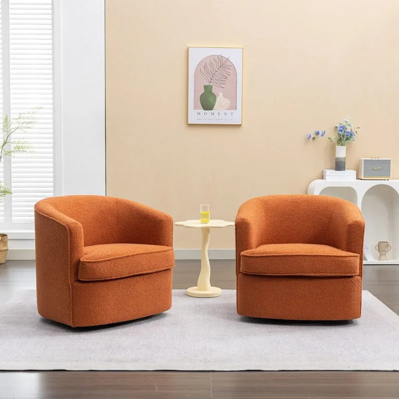 SEYNAR Fauteuil club pivotant à 360° en tissu bouclé moderne (lot de 2)