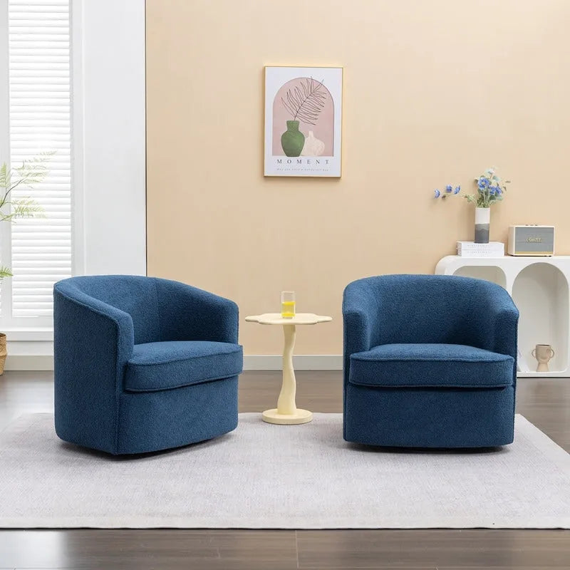 SEYNAR Fauteuil club pivotant à 360° en tissu bouclé moderne (lot de 2)