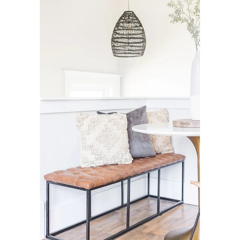 Banc décoratif en similicuir Carbon Loft DeAngelo