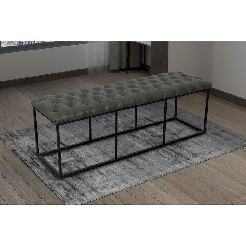 Banc décoratif en similicuir Carbon Loft DeAngelo