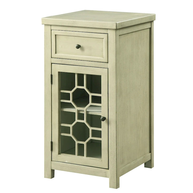 Table d'appoint Emma Transitional en bois massif de 45,7 cm (18 pouces) avec 1 tiroir, par Furniture of America