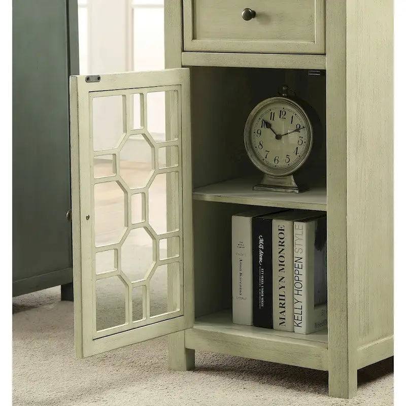 Table d'appoint Emma Transitional en bois massif de 45,7 cm (18 pouces) avec 1 tiroir, par Furniture of America