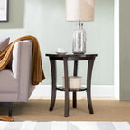 Table d'appoint ronde Leick Home avec étagère