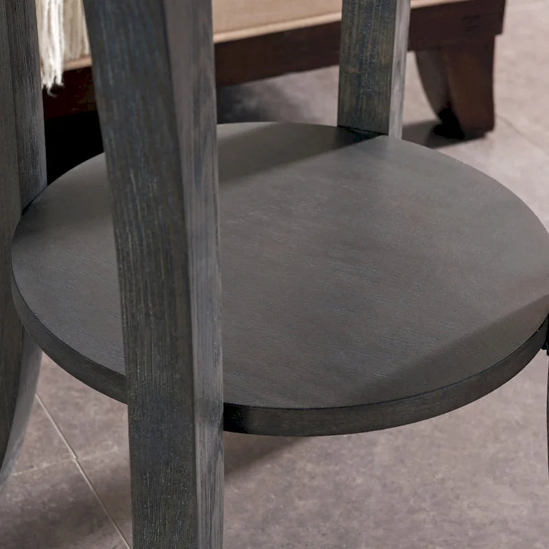 Table d'appoint ronde Leick Home avec étagère