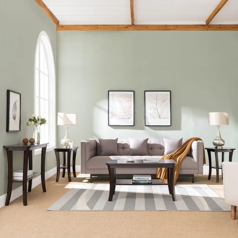 Table d'appoint ronde Leick Home avec étagère