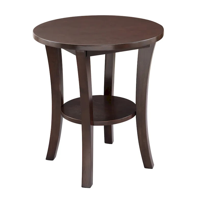Table d'appoint ronde Leick Home avec étagère