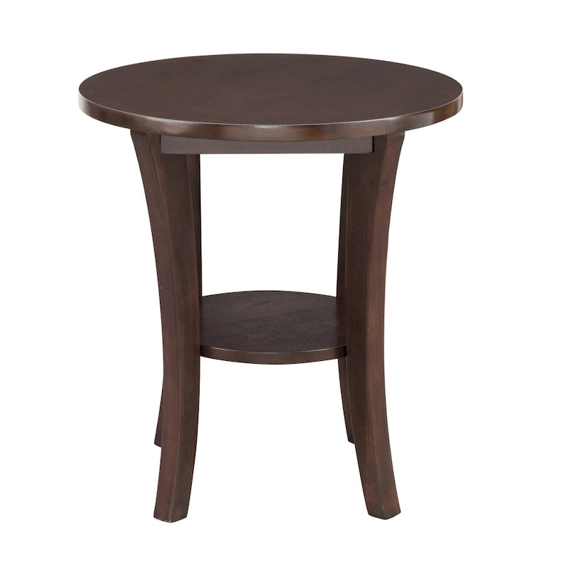 Table d'appoint ronde Leick Home avec étagère