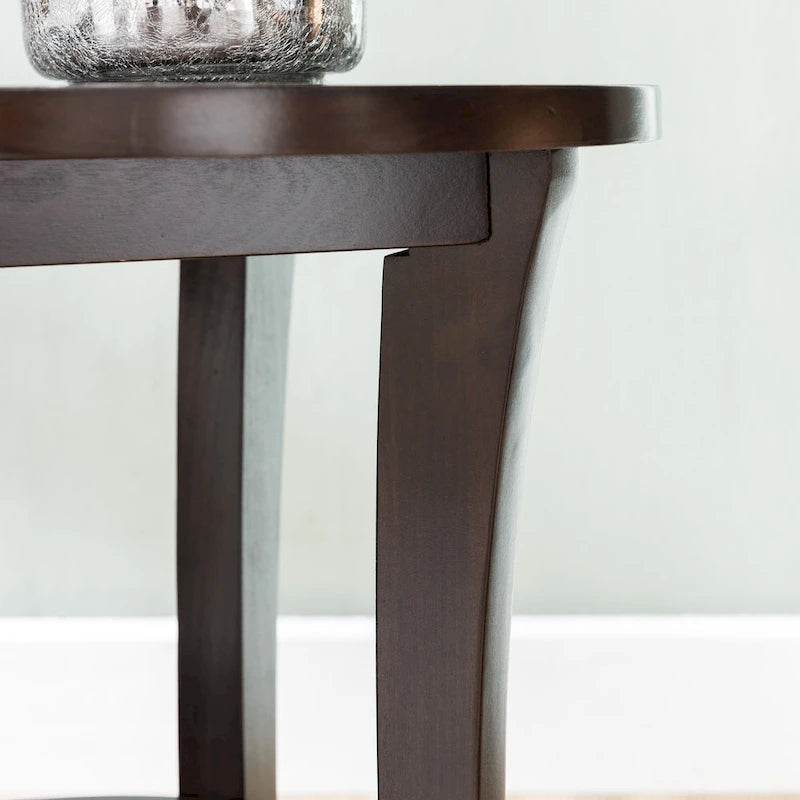 Table d'appoint ronde Leick Home avec étagère