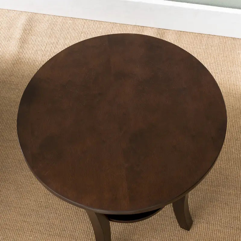 Table d'appoint ronde Leick Home avec étagère