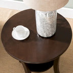 Table d'appoint ronde Leick Home avec étagère