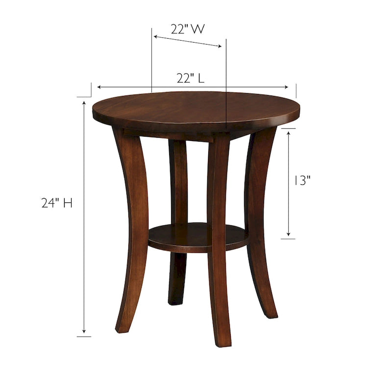 Table d'appoint ronde Leick Home avec étagère
