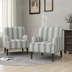 Modern Striped Accent Chairs with Arms