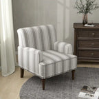 Fauteuils d'appoint modernes à rayures avec accoudoirs
