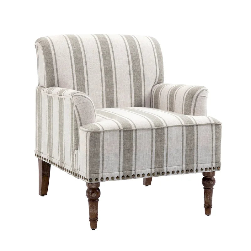 Fauteuils d'appoint modernes à rayures avec accoudoirs