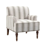 Fauteuils d'appoint modernes à rayures avec accoudoirs