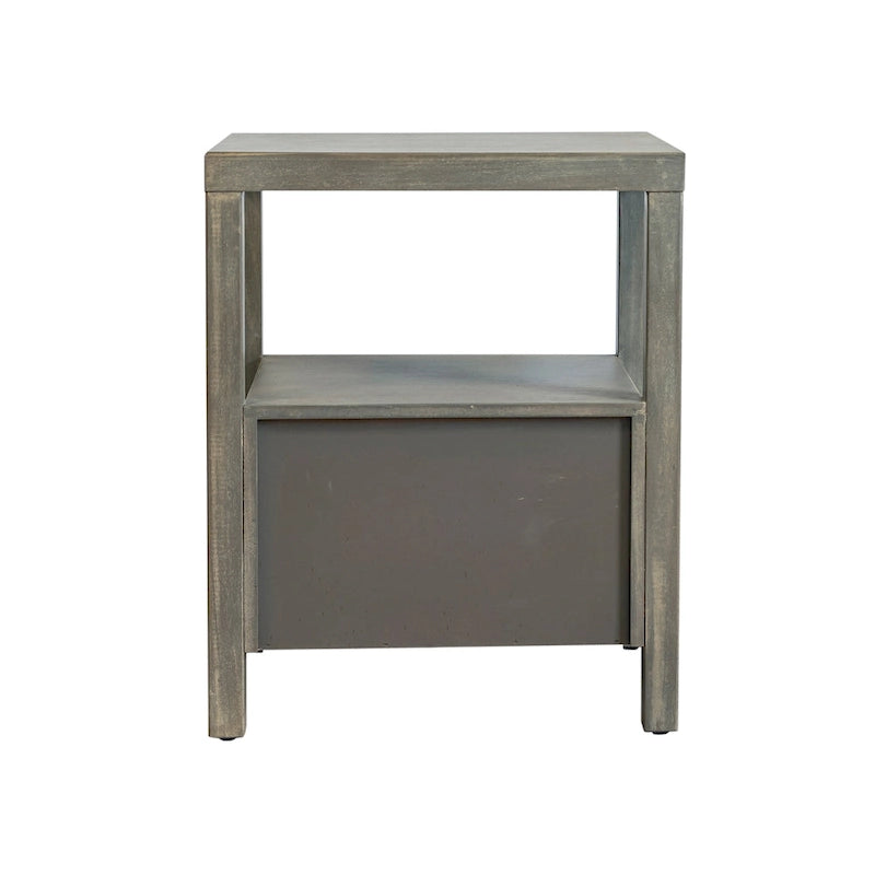 Table d'appoint de rangement en bois d'acacia massif peint par East at Main