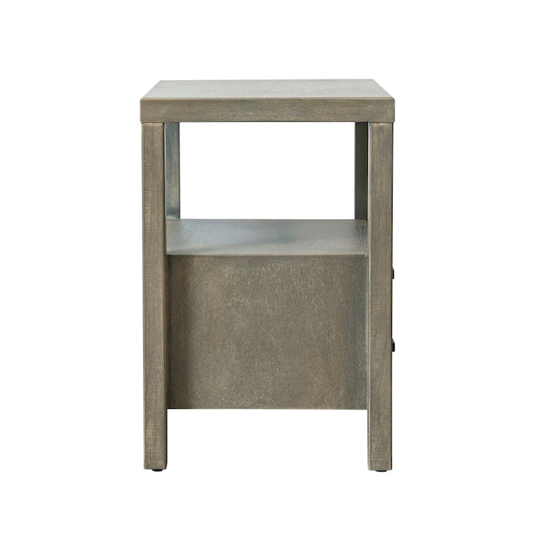 Table d'appoint de rangement en bois d'acacia massif peint par East at Main