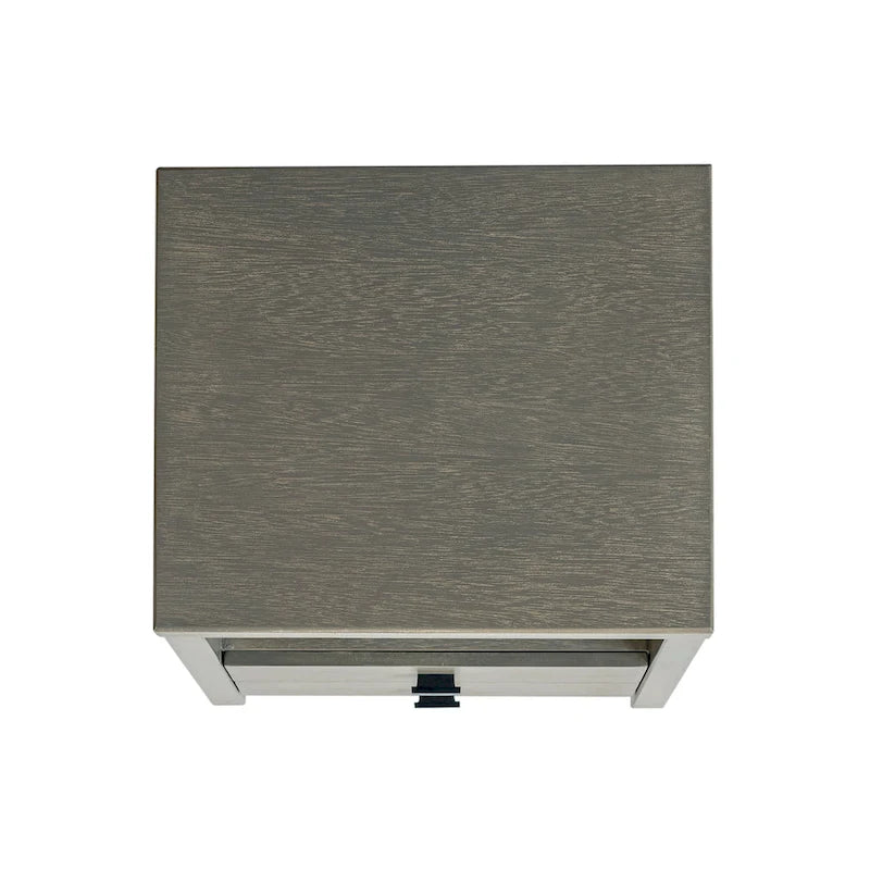 Table d'appoint de rangement en bois d'acacia massif peint par East at Main