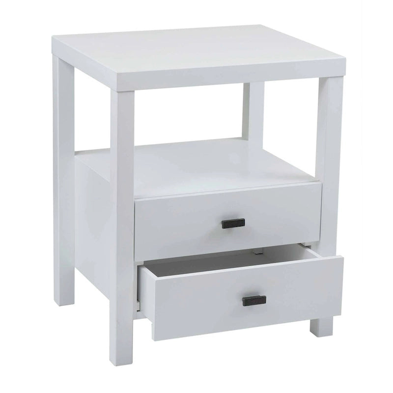 Table d'appoint de rangement en bois d'acacia massif peint par East at Main