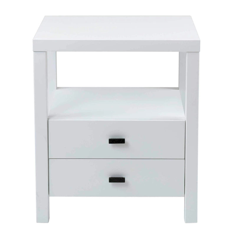 Table d'appoint de rangement en bois d'acacia massif peint par East at Main