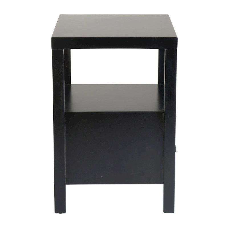 Table d'appoint de rangement en bois d'acacia massif peint par East at Main