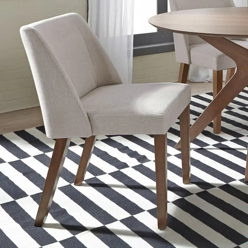 Ensemble de 2 chaises de salle à manger gain de place, revêtement en noyer et lin - Couleurs variées