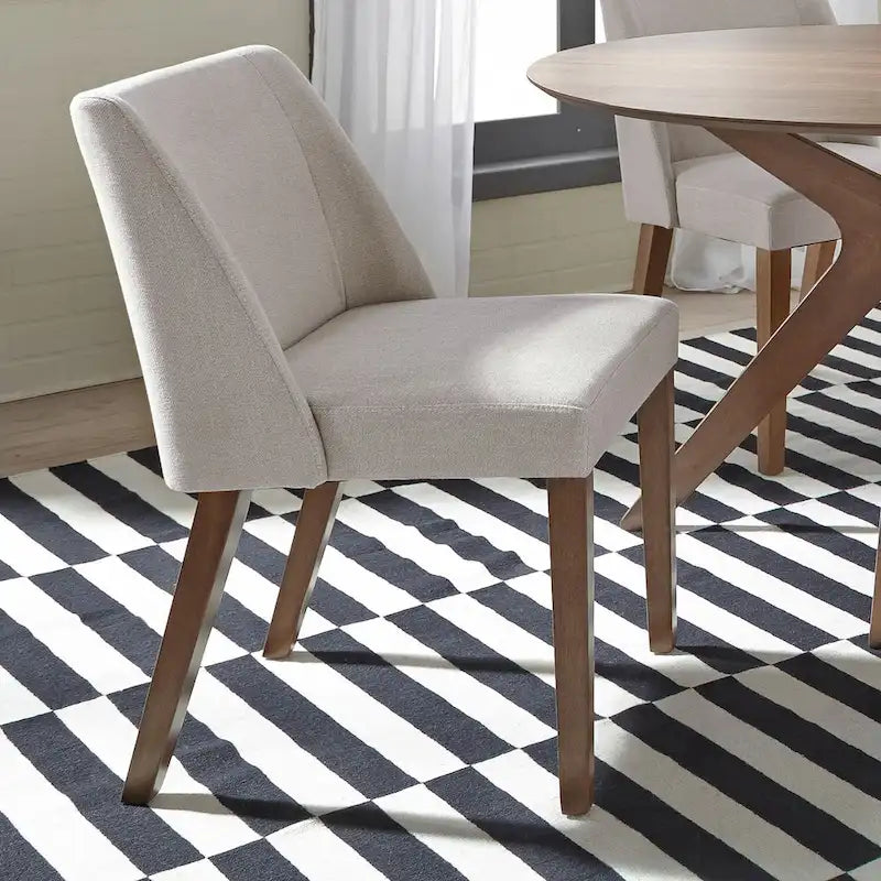 Ensemble de 2 chaises de salle à manger gain de place, revêtement en noyer et lin - Couleurs variées