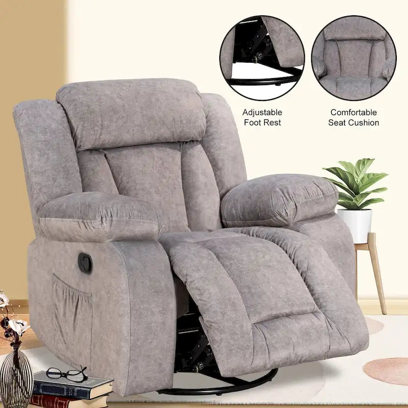 Rocker and Swivel Upholstered Recliner