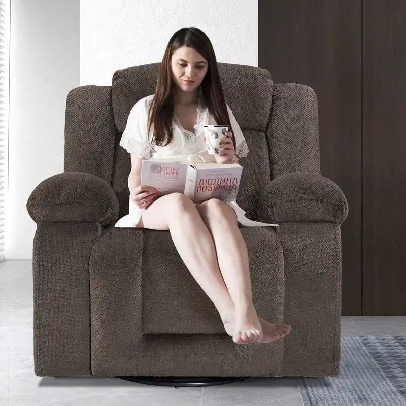 Fauteuil inclinable rembourré à bascule et pivotant