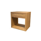 Table de chevet suspendue scandinave avec tiroir, chêne massif - Table d'appoint pour chambre