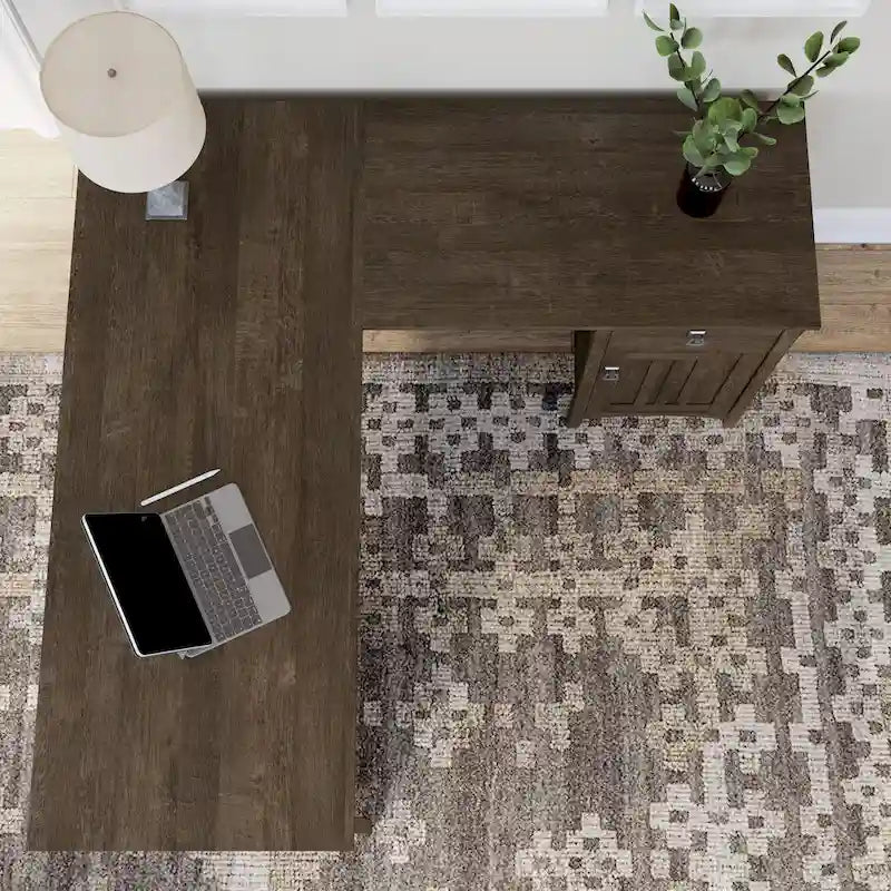 Bureau en L Salinas 60W de Bush Furniture avec tiroirs et rangement