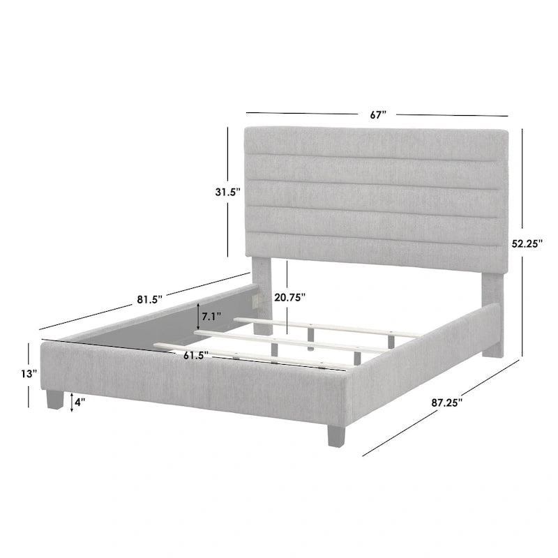 Lit rembourré Lifestorey Raquel Channel Back Queen