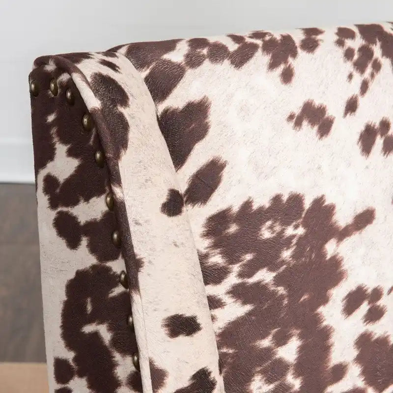 Chaise de bureau en peluche à motif vache marron et blanc