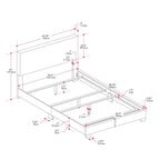 Lit queen moderne rembourré Nova, sommier requis