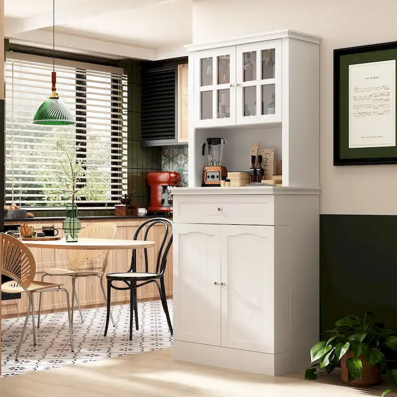 Meuble de cuisine vertical avec grand espace ouvert pour micro-ondes - 30 po L x 69,3 po H