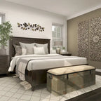 Banc en métal gris et tissu de 18 pouces