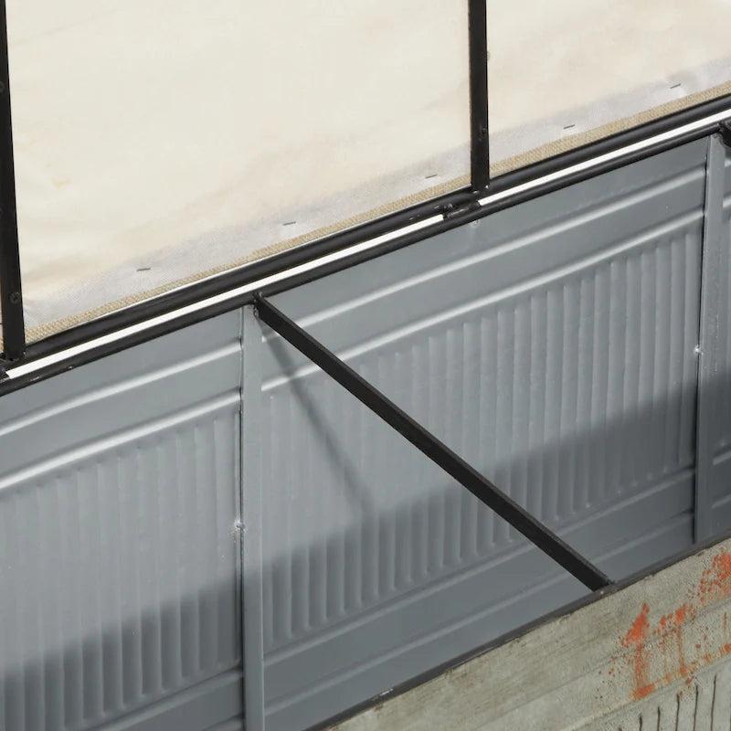 Banc en métal gris et tissu de 18 pouces