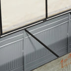 Banc en métal gris et tissu de 18 pouces