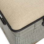 Banc en métal gris et tissu de 18 pouces