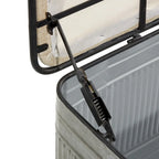 Banc en métal gris et tissu de 18 pouces