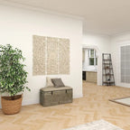 Banc en métal gris et tissu de 18 pouces